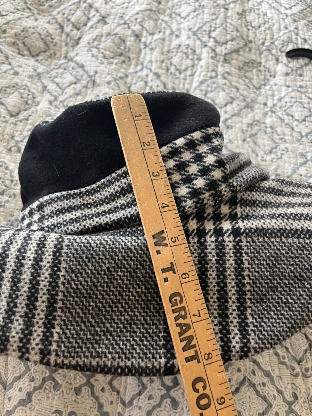 NWT Bella Starr Black/Gray Houndstooth Wide Brim Wool Fedora Hat OS Retro Boho - Picture 5 of 8